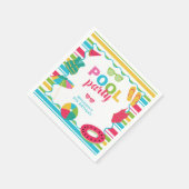 Pool Party Geburtstag Bunt Sommer Kinder Süß Serviette (Ecke)
