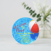 Pool Party Geburtstag Einladung (Stehend Vorderseite)