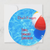 Pool Party Geburtstag Einladung (Rückseite)