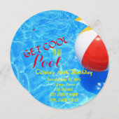 Pool Party Geburtstag Einladung (Vorne/Hinten)