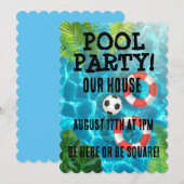 POOL PARTY! Geburtstag KUSTOM EINLADEN Einladung (Vorne/Hinten)