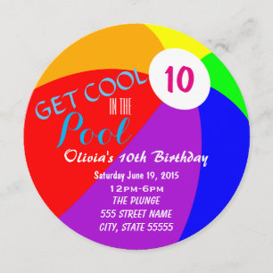 Pool-Party-Geburtstag laden ein Einladung