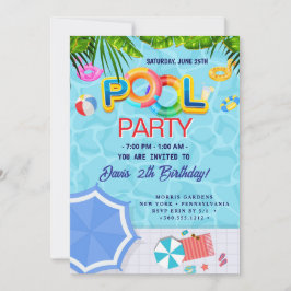 Pool-Party | Geburtstag schwimmen Einladung