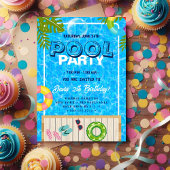 Pool-Party | Geburtstag schwimmen Einladung