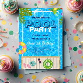 Pool-Party | Geburtstag schwimmen Einladung