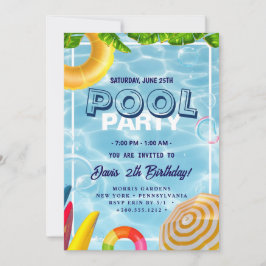 Pool-Party | Geburtstag schwimmen Einladung