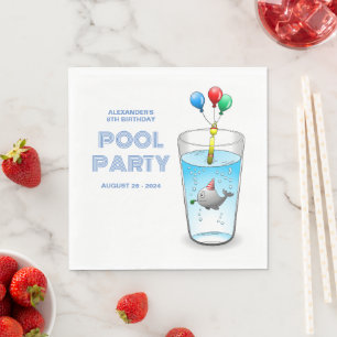 Pool Party Geburtstag Serviette