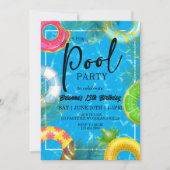 Pool Party Geburtstag | Sommer Pool Bash Einladung (Vorderseite)