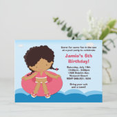 Pool-Party-Geburtstags-Party Einladung (Stehend Vorderseite)