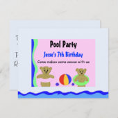 Pool Party Geburtstagseinladung Einladung (Vorne/Hinten)