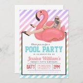 Pool Party Geburtstagseinladung Einladung (Vorne/Hinten)