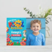 Pool Party Geburtstagseinladung Einladung (Stehend Vorderseite)