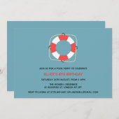 Pool Party Geburtstagseinladung Einladung (Vorne/Hinten)