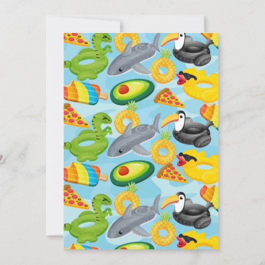 Pool Party Geburtstagseinladung Einladung (Rückseite)