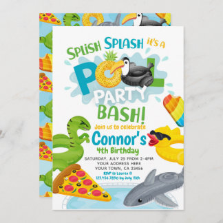 Pool Party Geburtstagseinladung Einladung