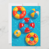 Pool Party Geburtstagseinladung Einladung (Rückseite)