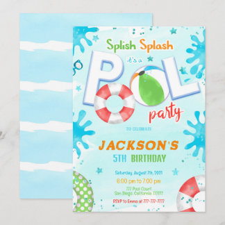 Pool Party Geburtstagseinladung Einladung