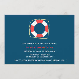 Pool Party Geburtstagseinladung Einladung