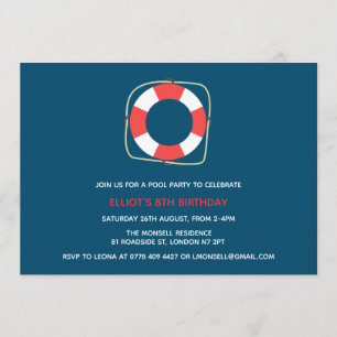 Pool Party Geburtstagseinladung Einladung