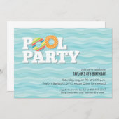 Pool Party Geburtstagseinladung Einladung (Vorne/Hinten)