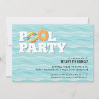 Pool Party Geburtstagseinladung Einladung