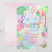 Pool Party Geburtstagseinladung Einladung (Vorne/Hinten)