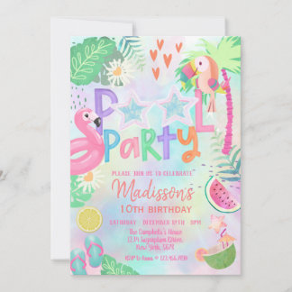 Pool Party Geburtstagseinladung Einladung