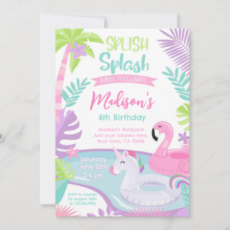 Pool Party Geburtstagseinladung Einladung