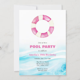 Pool Party Geburtstagseinladung Einladung