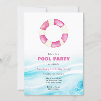 Pool Party Geburtstagseinladung Einladung