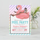 Pool Party Geburtstagseinladung Einladung (Stehend Vorderseite)