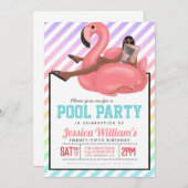 Pool Party Geburtstagseinladung Einladung (Vorne/Hinten)