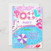 Pool Party Geburtstagseinladung Einladung (Vorderseite)