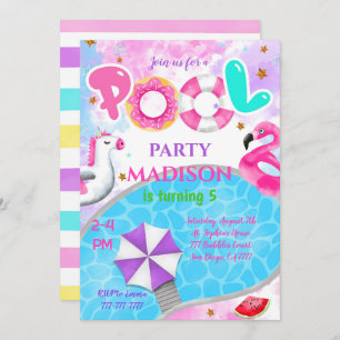 Pool Party Geburtstagseinladung Einladung