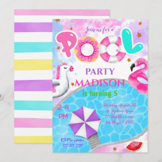 Pool Party Geburtstagseinladung Einladung