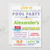 Pool Party Geburtstagseinladung Einladung (Vorderseite)