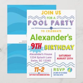 Pool Party Geburtstagseinladung Einladung