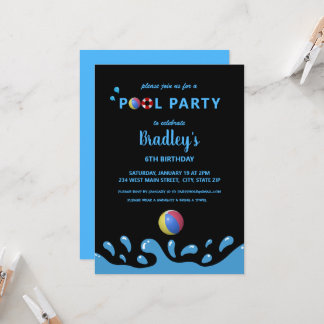 Pool Party Geburtstagseinladung Einladung