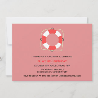 Pool Party Geburtstagseinladung Einladung