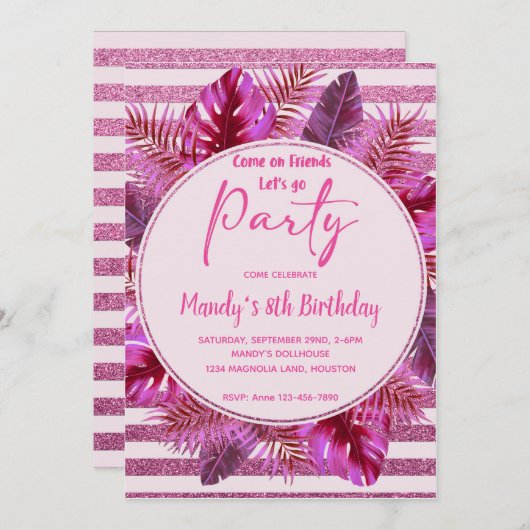 Pool Party Geburtstagseinladung Einladung (Vorne/Hinten)