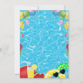 Pool Party Geburtstagseinladung Einladung (Rückseite)