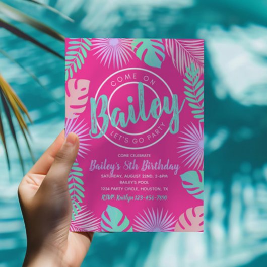 Pool Party Geburtstagseinladung | Pool-Party Einladung