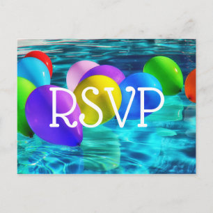 Pool Party/Geburtstagsfeier-Antwortkarte Einladungspostkarte