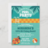 Pool Party Geburtstagsfeier Einladung (Vorderseite)