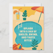 Pool Party Geburtstagsfeier Einladung (Rückseite)