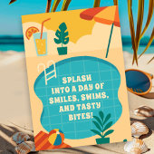 Pool Party Geburtstagsfeier Einladung