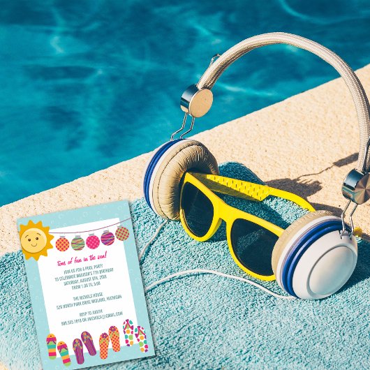 Pool Party Geburtstagsfeier Einladungen