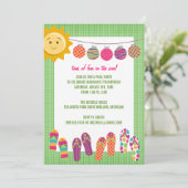 Pool Party Geburtstagsfeier Einladungen (Stehend Vorderseite)