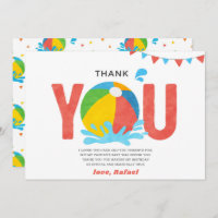 Pool Party Geburtstagskind Mädchen Danke Karte