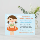 Pool Party Geburtstagsparty Einladung (Stehend Vorderseite)